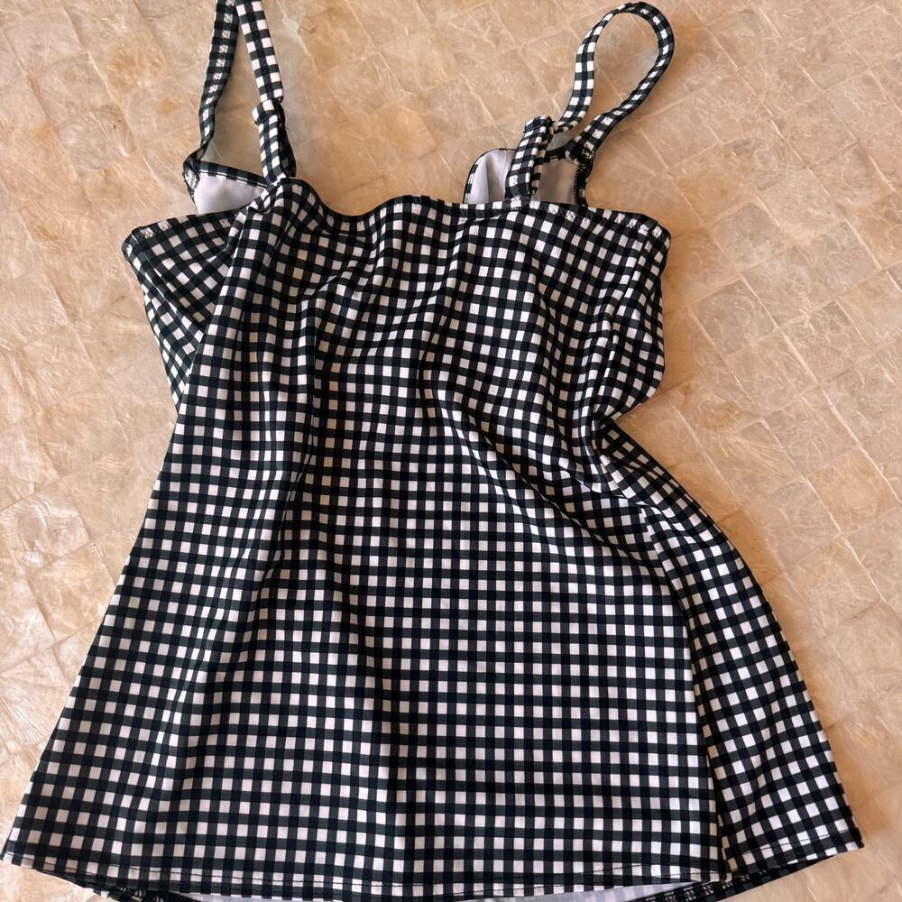 Freya MONOCHROME Check In Plunge Underwire Tankini Swim Top NEW US 30DDD Tank - Picture 5 of 8